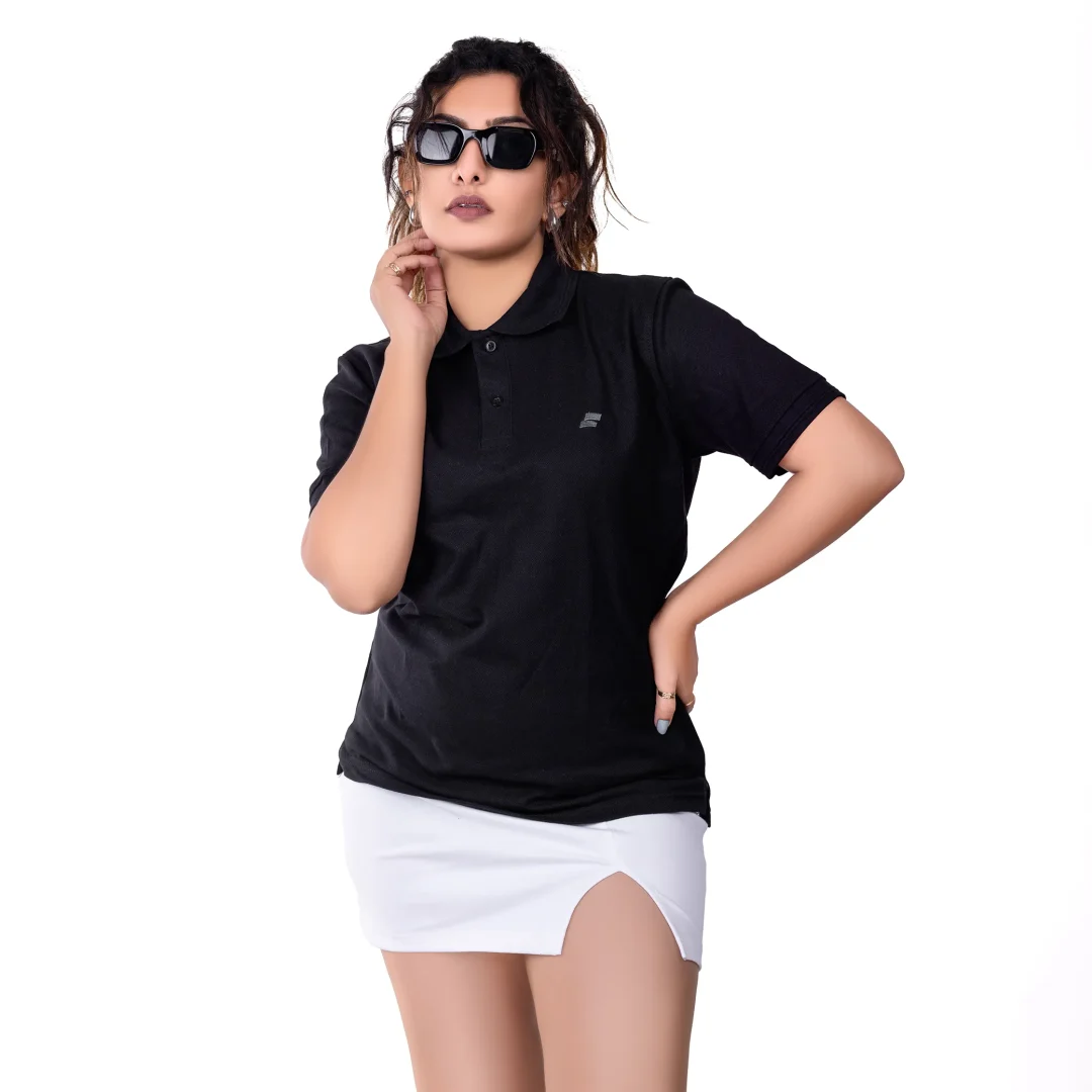 Sugarslop Womens Polo Tee - Black - Image 3