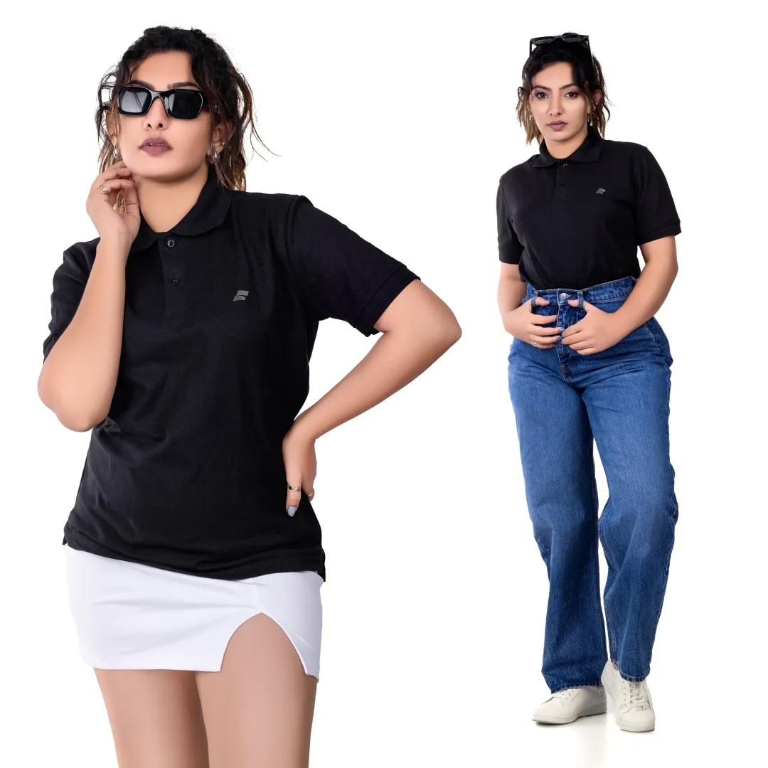 Sugarslop Womens Polo Tee - Black