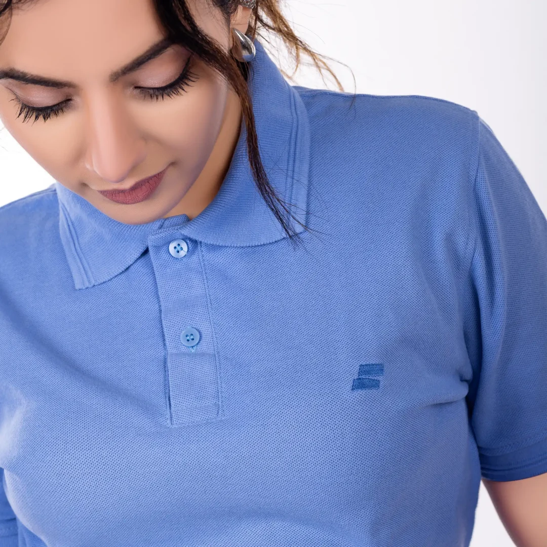 Sugarslop Womens Polo Tee - Blue - Image 3