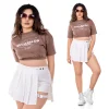 Sugarslop Edgefit crop Tee - Brown