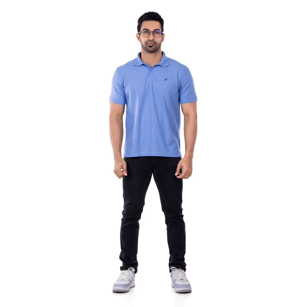 Sugarslop Men Polo Tee - Blue - Image 4