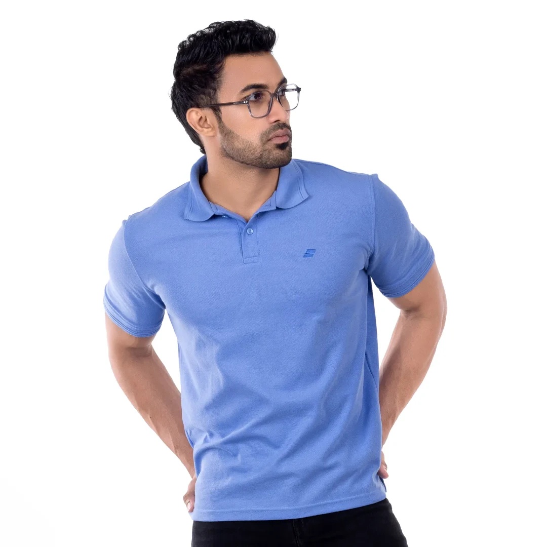 Sugarslop Men Polo Tee - Blue - Image 3