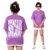Dripped Oversized T-shirt - Purple