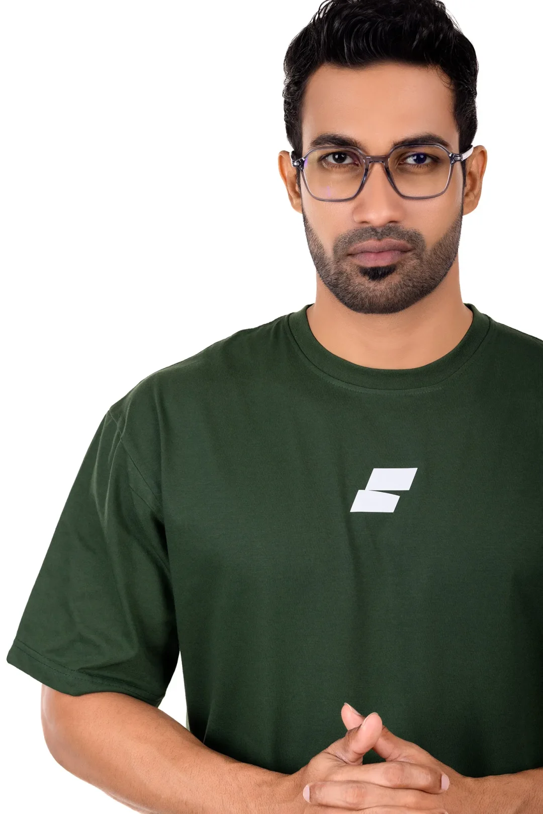 Classy Logo Oversized T-shirt Men – Dark Green - Image 4