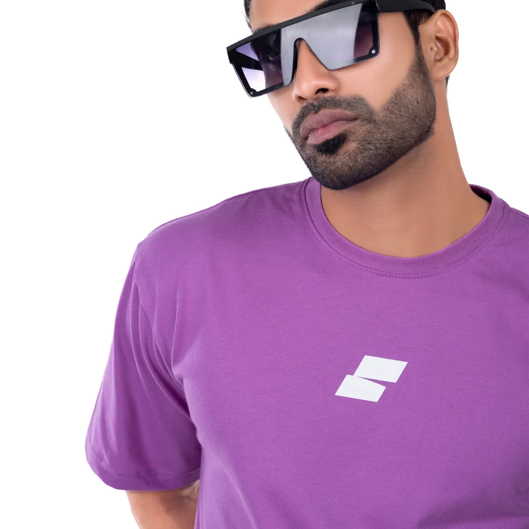 Classy Logo Oversized T-shirt Men – Purple - Image 4