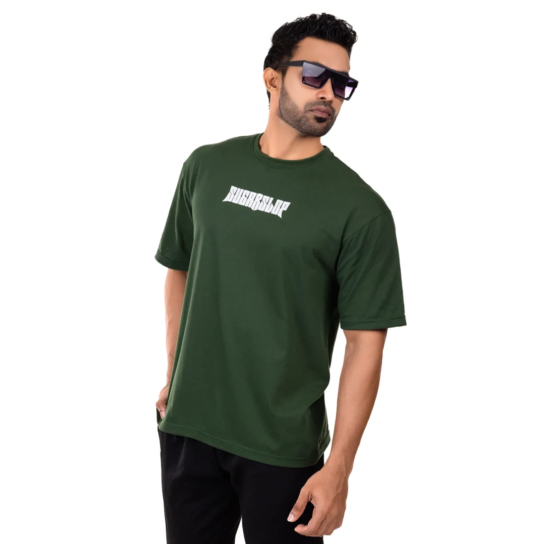 Arc Oversized T-shirt Men – Dark Green - Image 3