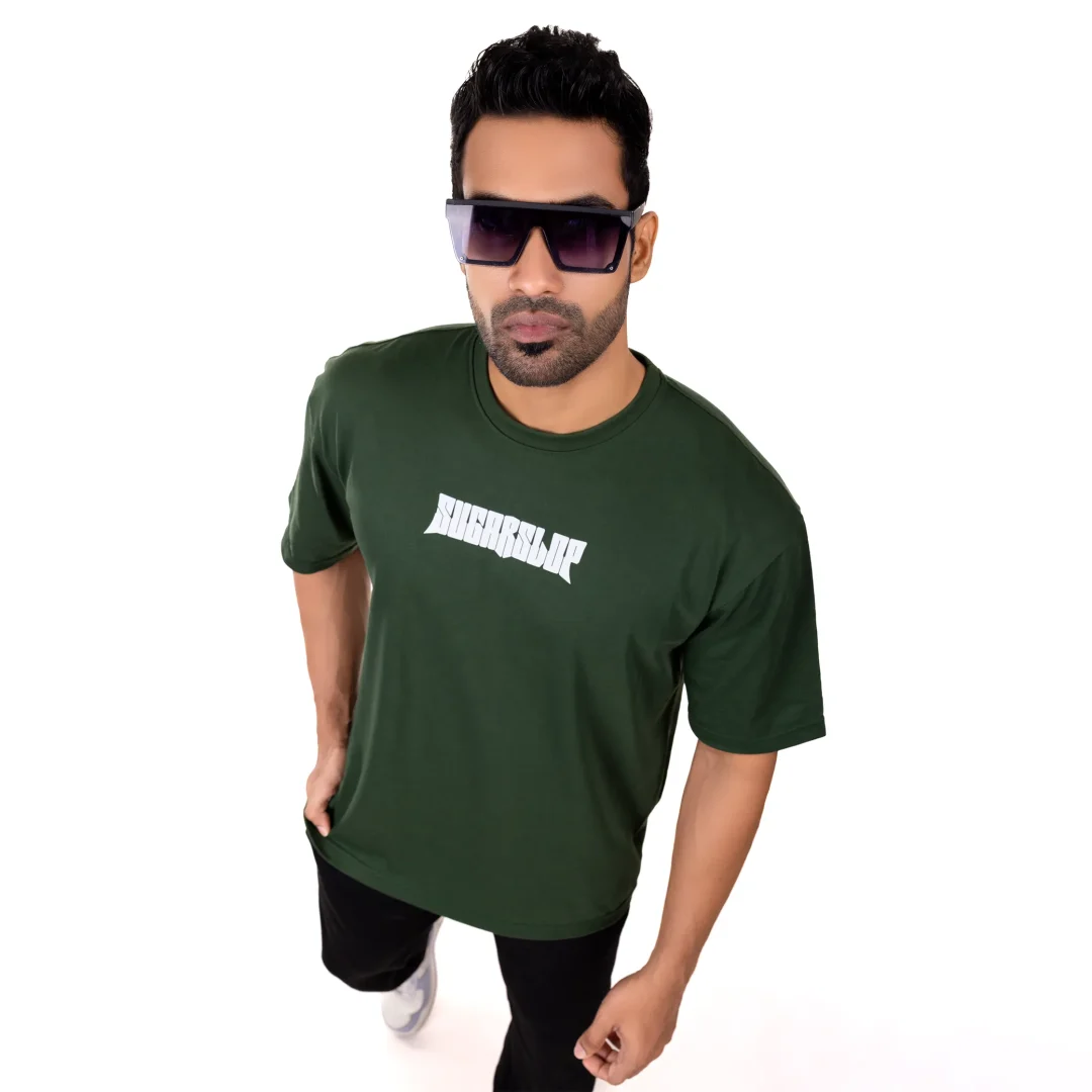 Arc Oversized T-shirt Men – Dark Green - Image 4