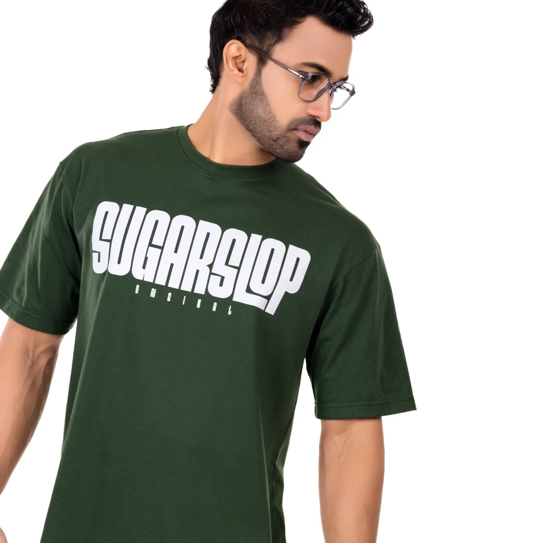 Origin Oversized T-shirt Men – Dark Green - Image 3