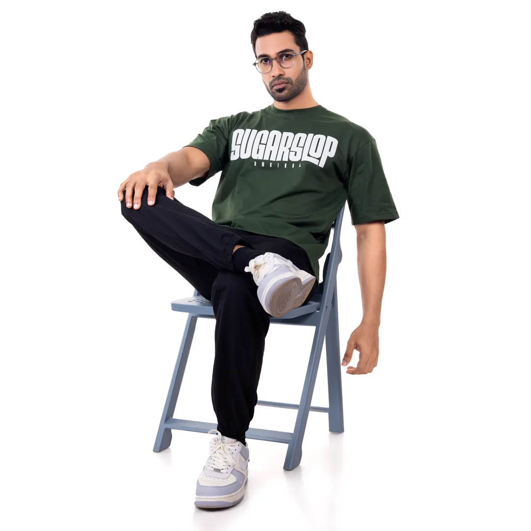 Origin Oversized T-shirt Men – Dark Green - Image 4