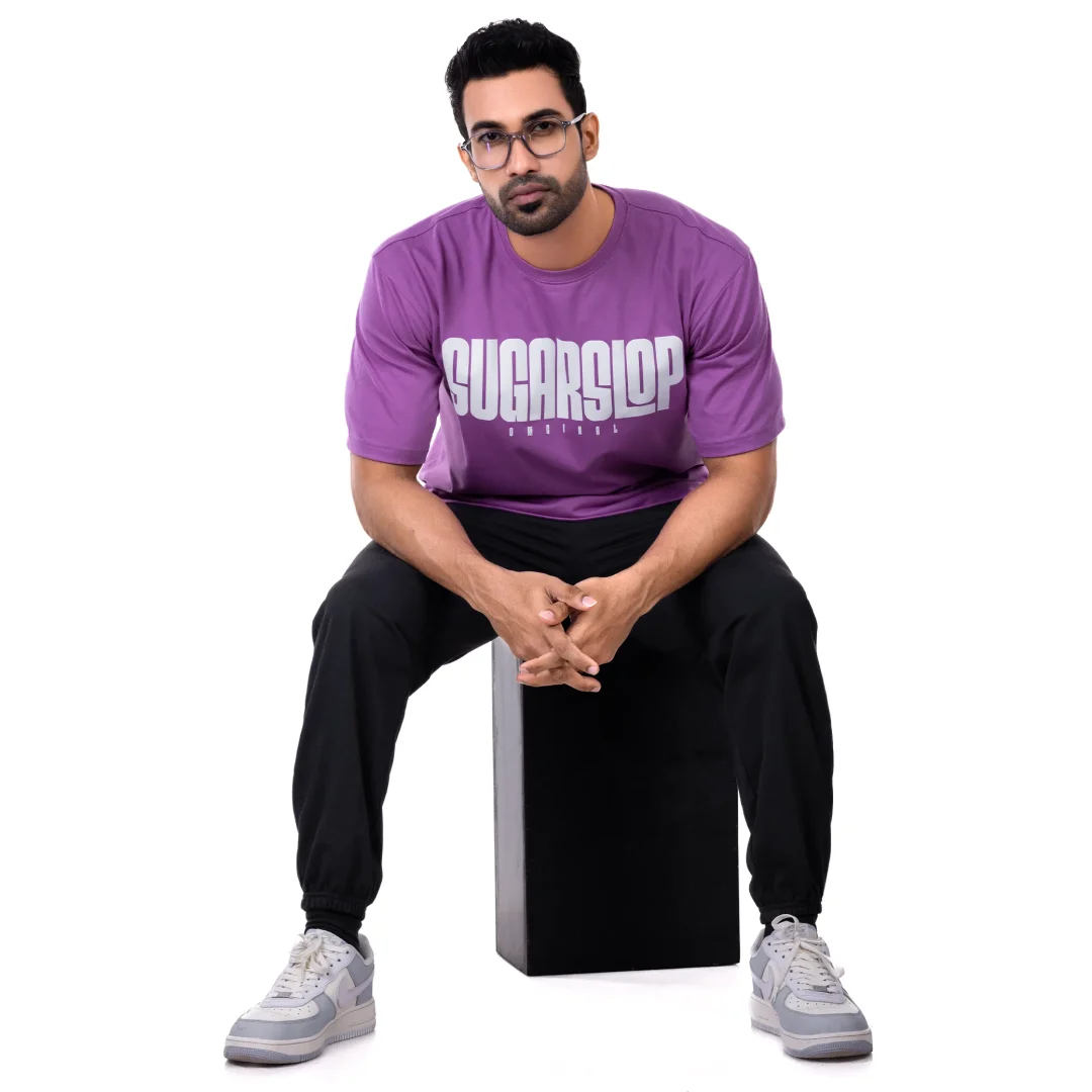 Origin Oversized T-shirt Men – Purple - Image 4