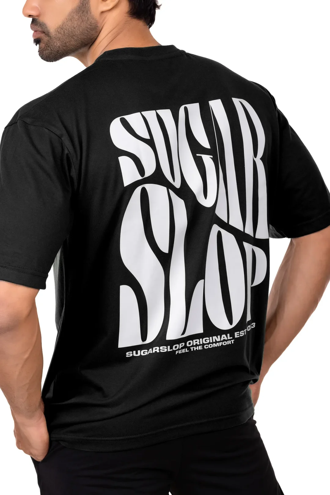 Dripped Oversized T-shirt Men - Black - Image 4